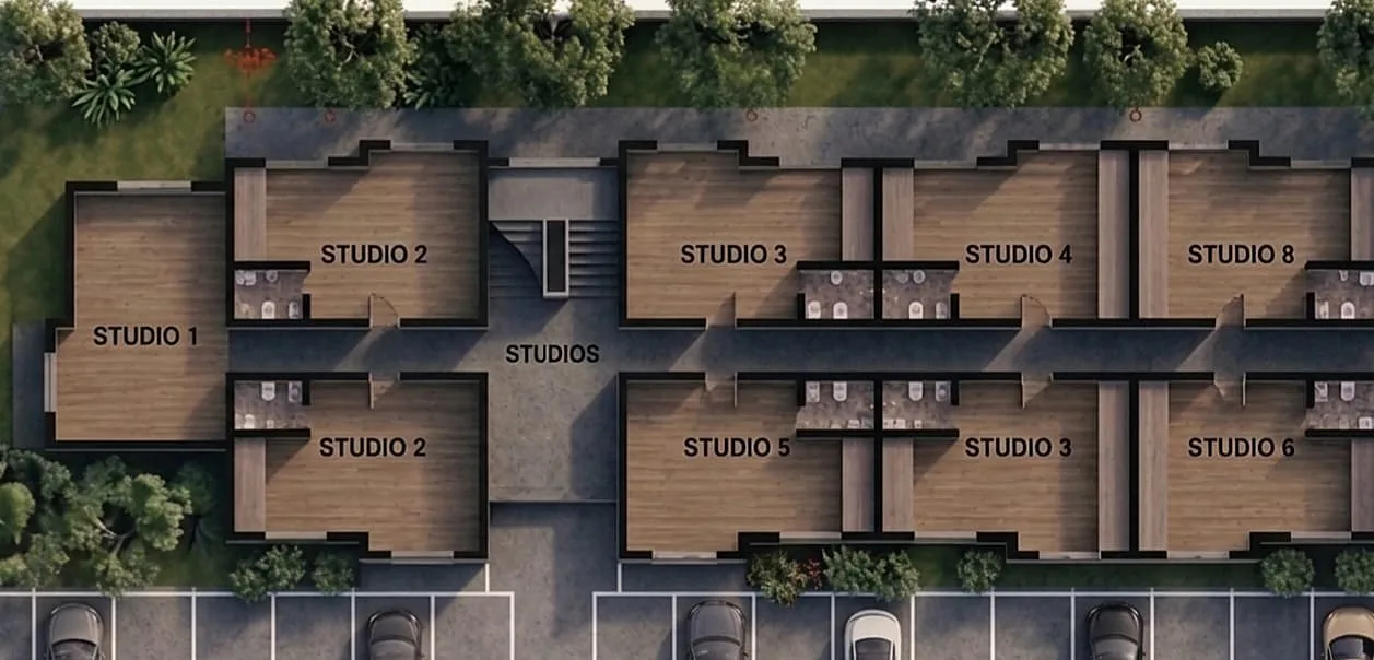 Distribución del bloque de studios